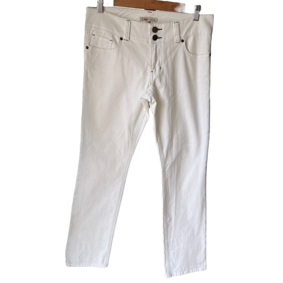 CAbi - White Bootcut Double Button Business Casual Spring Jeans Sz 6 - Picture 2 of 9